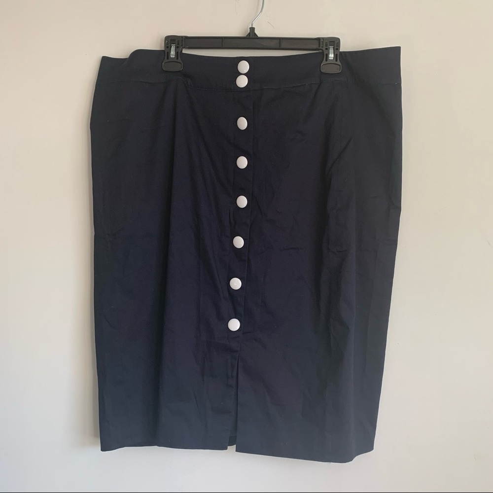 Button Front Midi Skirt